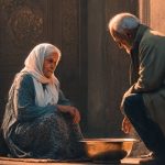 ایک بوڑھی عورت مسجد کے سامنے بھیک مانگتی تھی۔