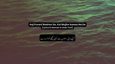 Aaj Purani Raahon Se, Koi Mujhe Aawaz Na De  Lyrics in Urdu Text