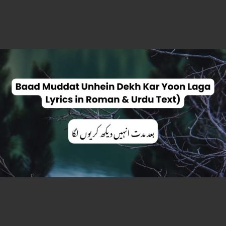 Baad Muddat Unhein Dekh Kar Yoon Laga Lyrics in Roman & Urdu Text)