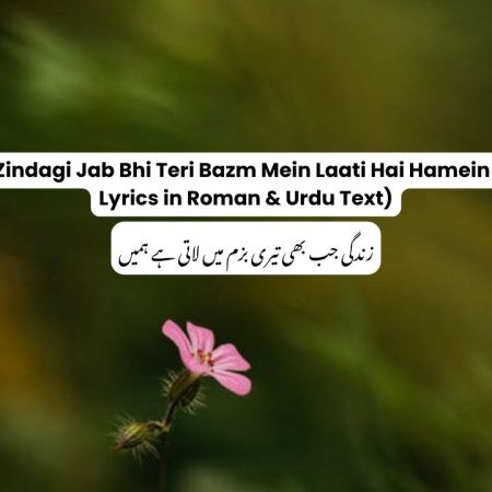 Zindagi Jab Bhi Teri Bazm Mein Laati Hai Hamein Lyrics Lyrics in Urdu Text